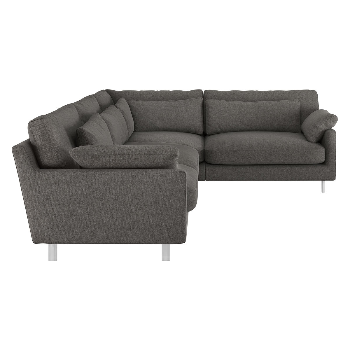Cuscino Charcoal Grey Wool Tweed Left-Arm Corner Sofa, Charcoal – image 4