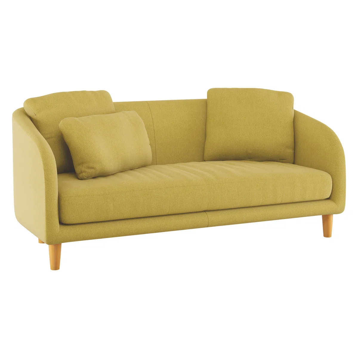 Colby Saffron Yellow FaBric 2 Seater Sofa, Saffron Yellow – image 3