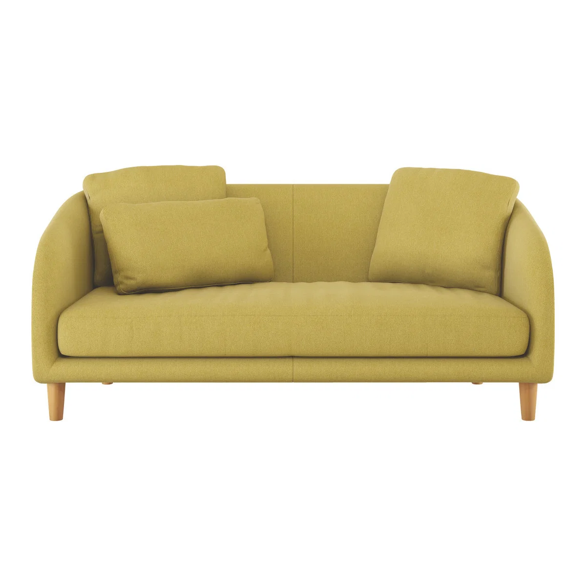 Colby Saffron Yellow FaBric 2 Seater Sofa, Saffron Yellow – image 1