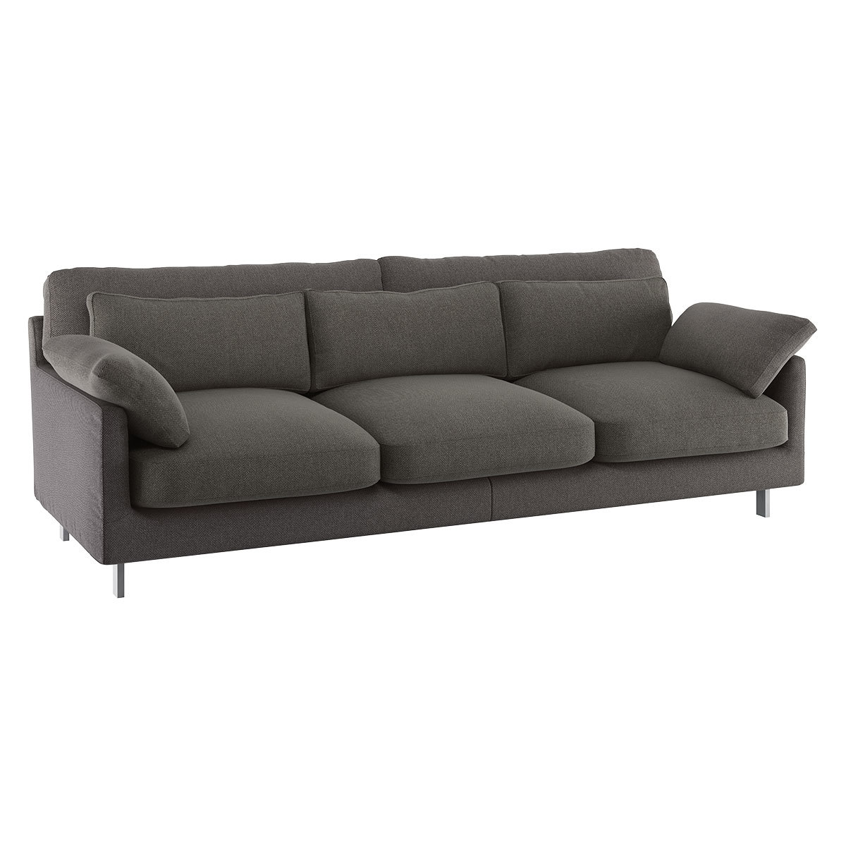 Cuscino Charcoal Grey Herringbone Wool Mix 3 Seater Sofa, Charcoal – image 3