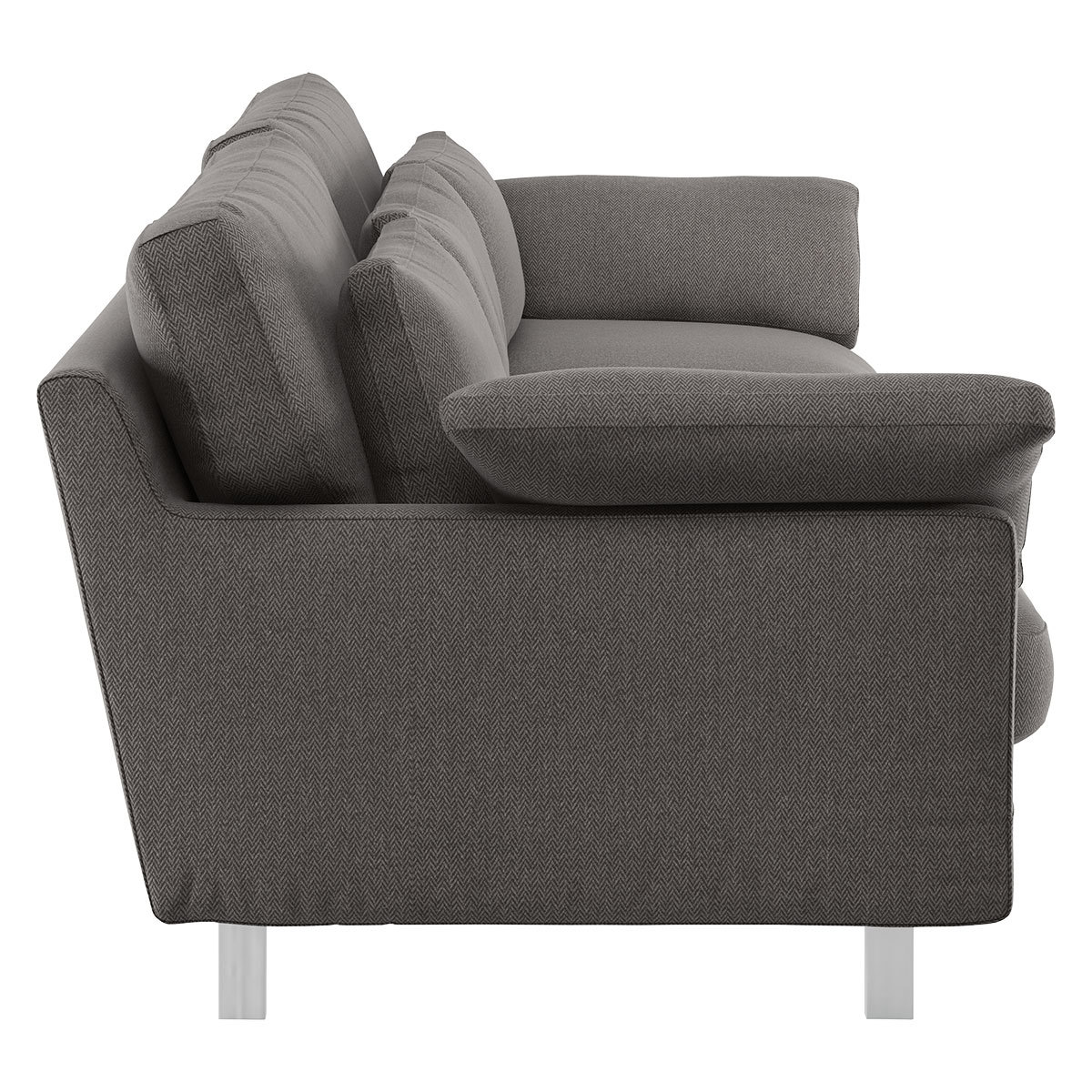 Cuscino Charcoal Grey Herringbone Wool Mix 3 Seater Sofa, Charcoal – image 4