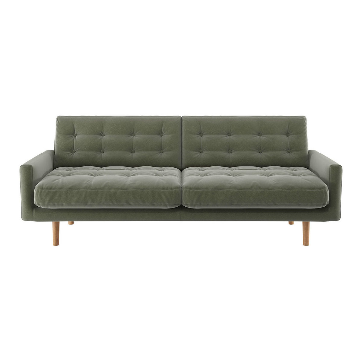 Fenner Sage Green Velvet 3 Seater Sofa, Green Green – image 1
