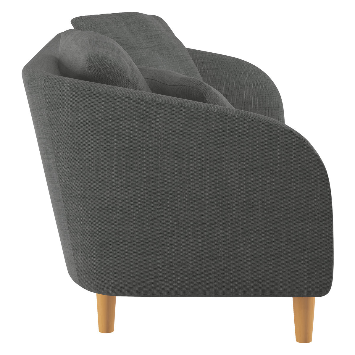 Colby Charcoal Grey Italian Woven FaBric 2 Seater Sofa, Charcoal – image 4