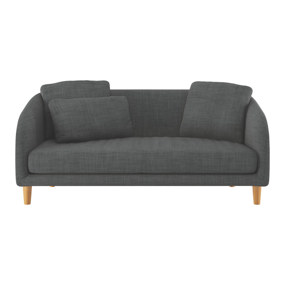 Colby Charcoal Grey Italian Woven FaBric 2 Seater Sofa, Charcoal – image 1