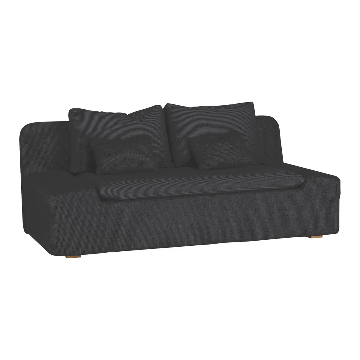 Kasha Charcoal Grey Textured FaBric 3 Seater Sofa, Grey – image 1