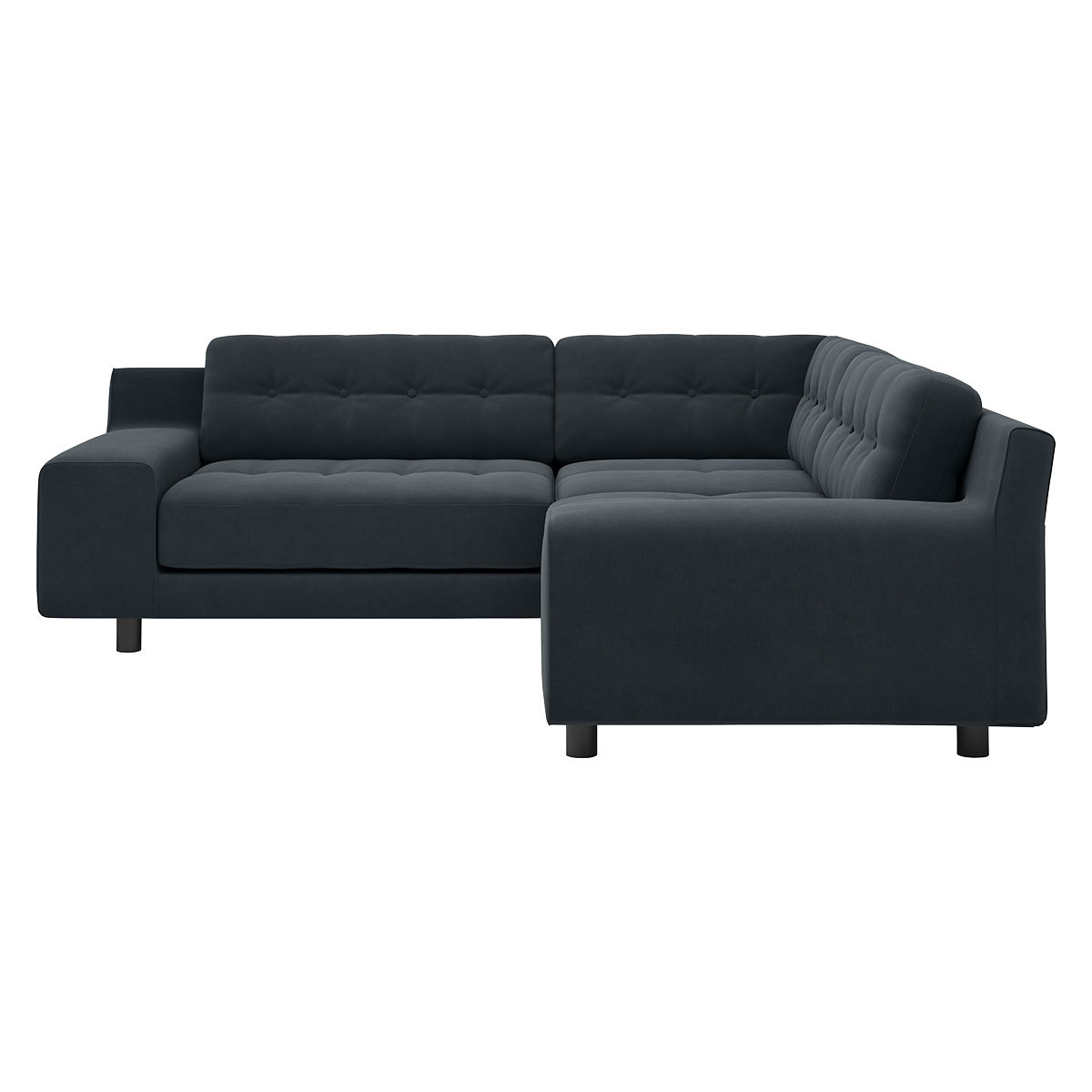 Hendricks 3 Seater Charcoal Grey Velvet Right Hand Corner Sofa, Charcoal – image 5