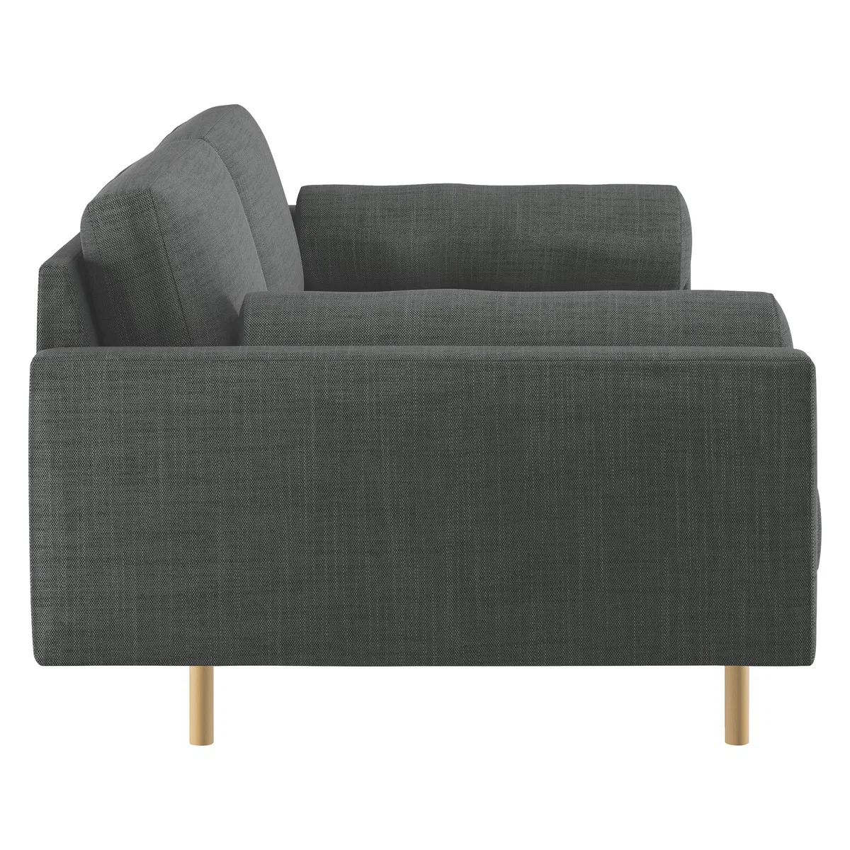 Spencer Charcoal Grey Italian Woven FaBric 3 Seater Sofa, Oak Legs, Charcoal – image 4