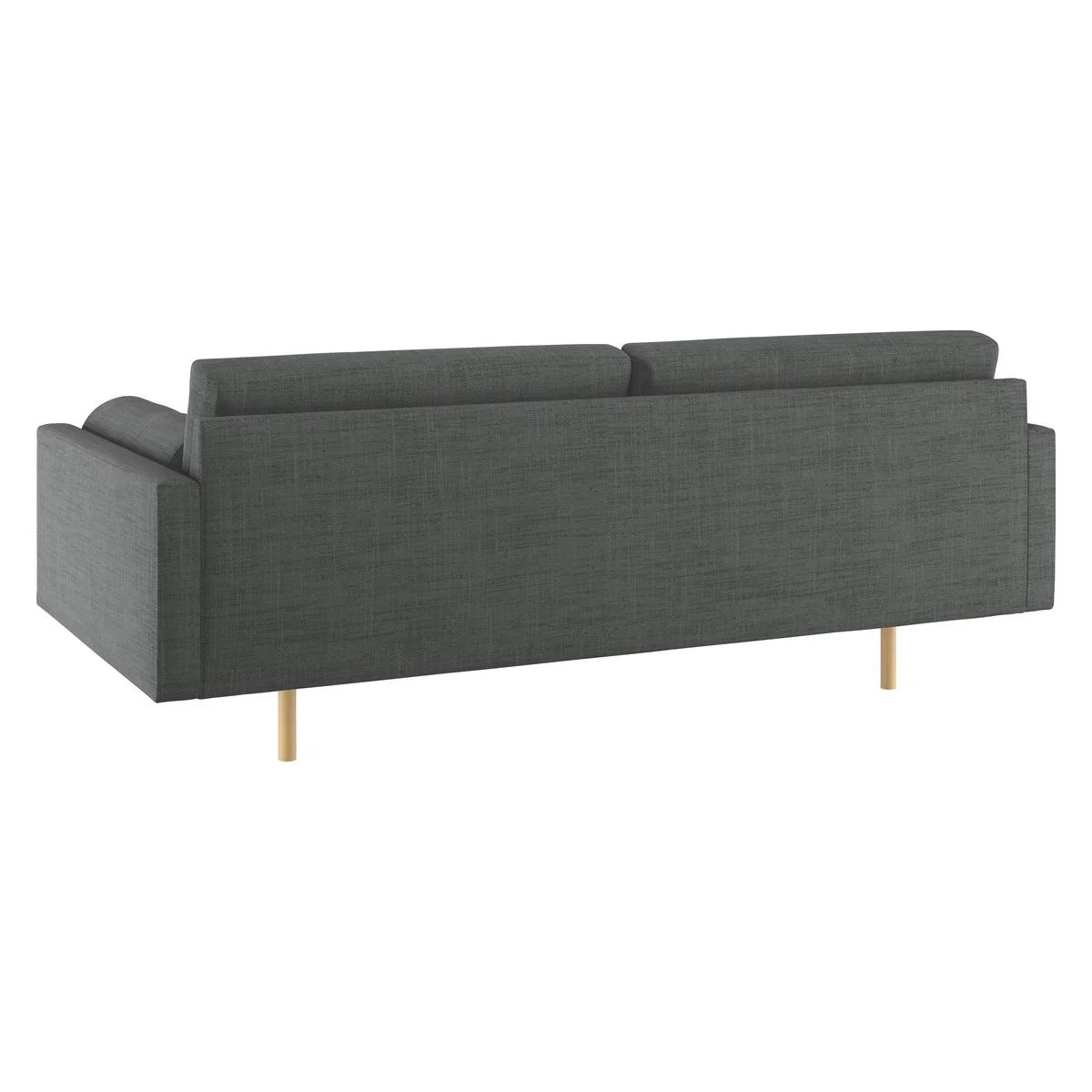 Spencer Charcoal Grey Italian Woven FaBric 3 Seater Sofa, Oak Legs, Charcoal – image 5