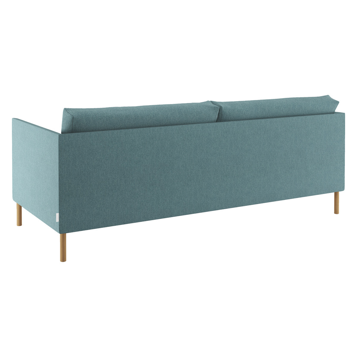 Hyde Teal Blue FaBric 3 Seater Sofa, Wooden Legs, Blue – image 6