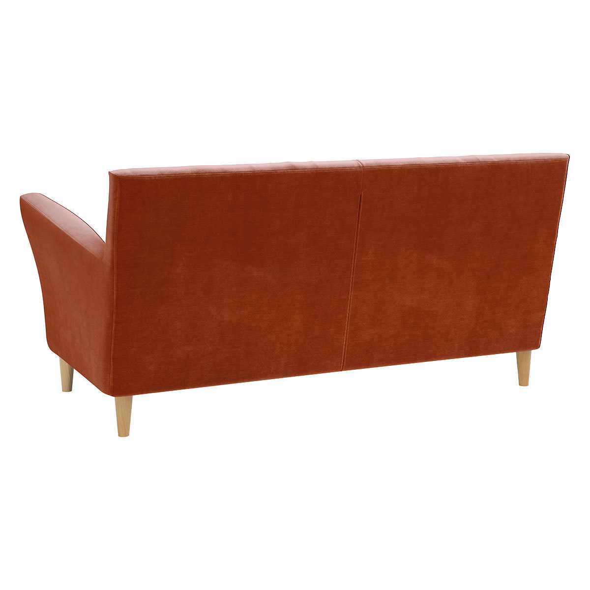 Keele Orange Velvet 2 Seat Sofa, Orange – image 5