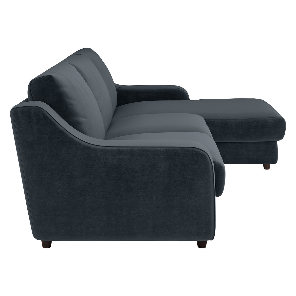 Slope Dark Grey Velvet Right Arm Chaise Sofa, Grey – image 4