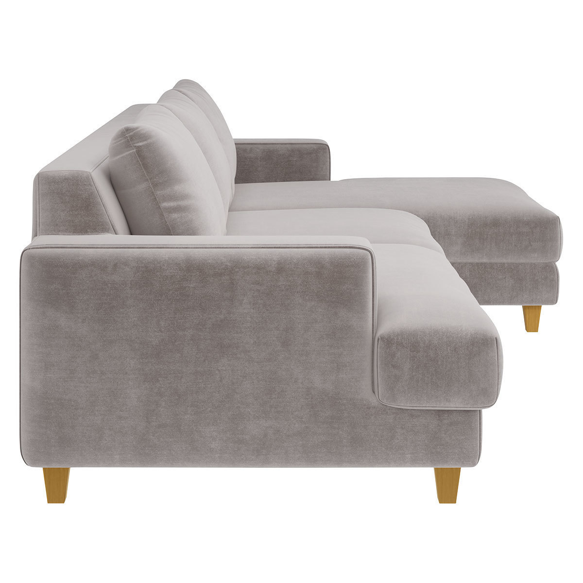 Wiltons Light Grey Velvet Right Hand Chaise Sofa, Grey – image 4