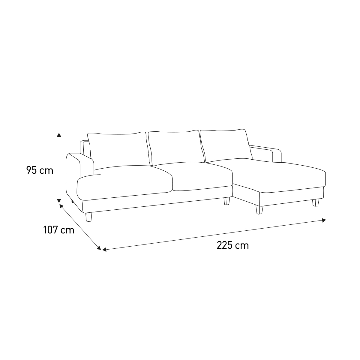 Wiltons Light Grey Velvet Right Hand Chaise Sofa, Grey – image 7