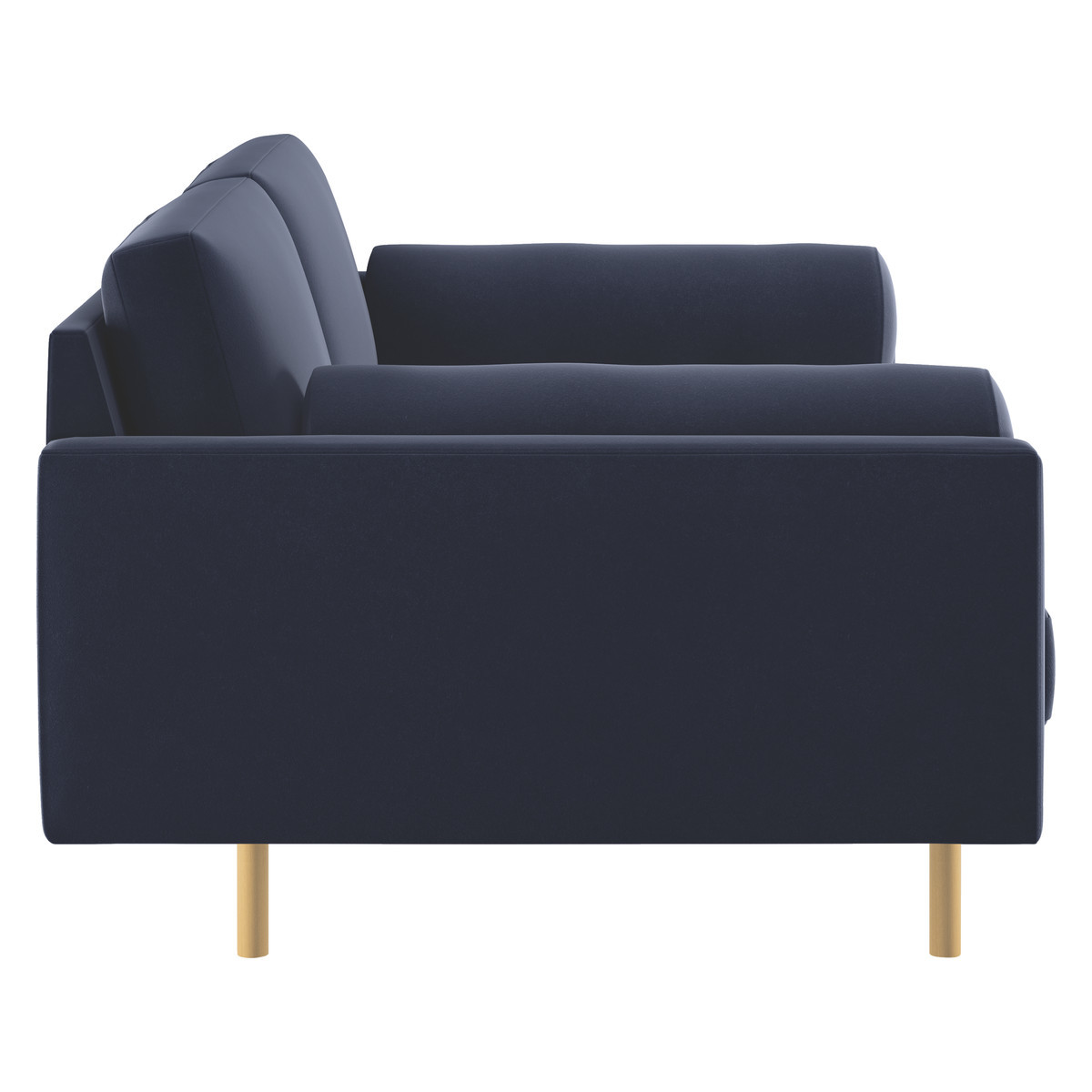 Spencer Navy Blue Velvet 2 Seater Sofa Oak Legs, Dark Blue – image 4