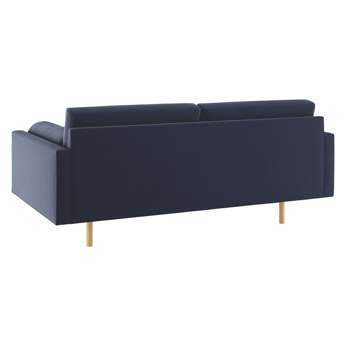 Spencer Navy Blue Velvet 2 Seater Sofa Oak Legs, Dark Blue – image 5