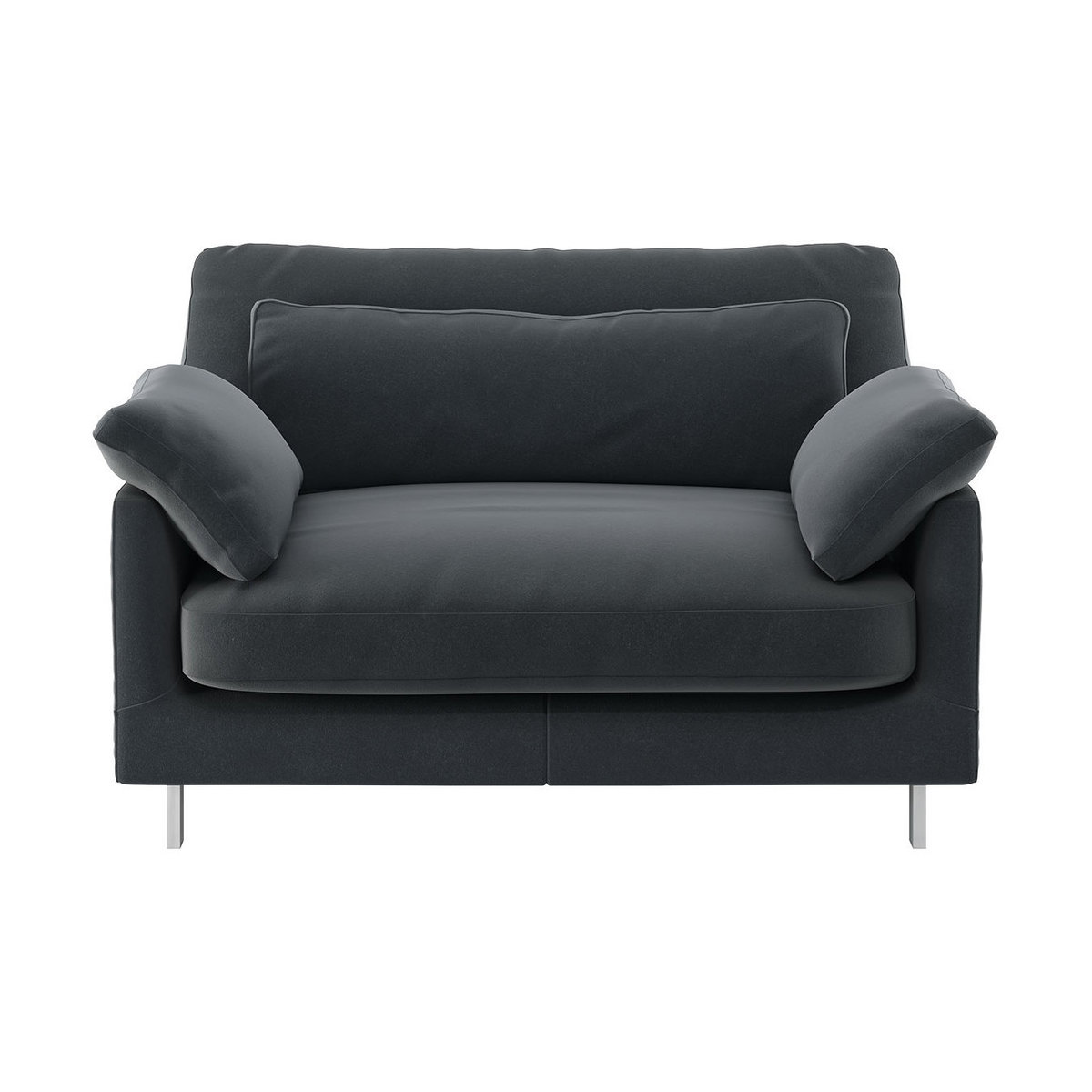 Cuscino Dark Grey Velvet Compact Sofa, Grey – image 1