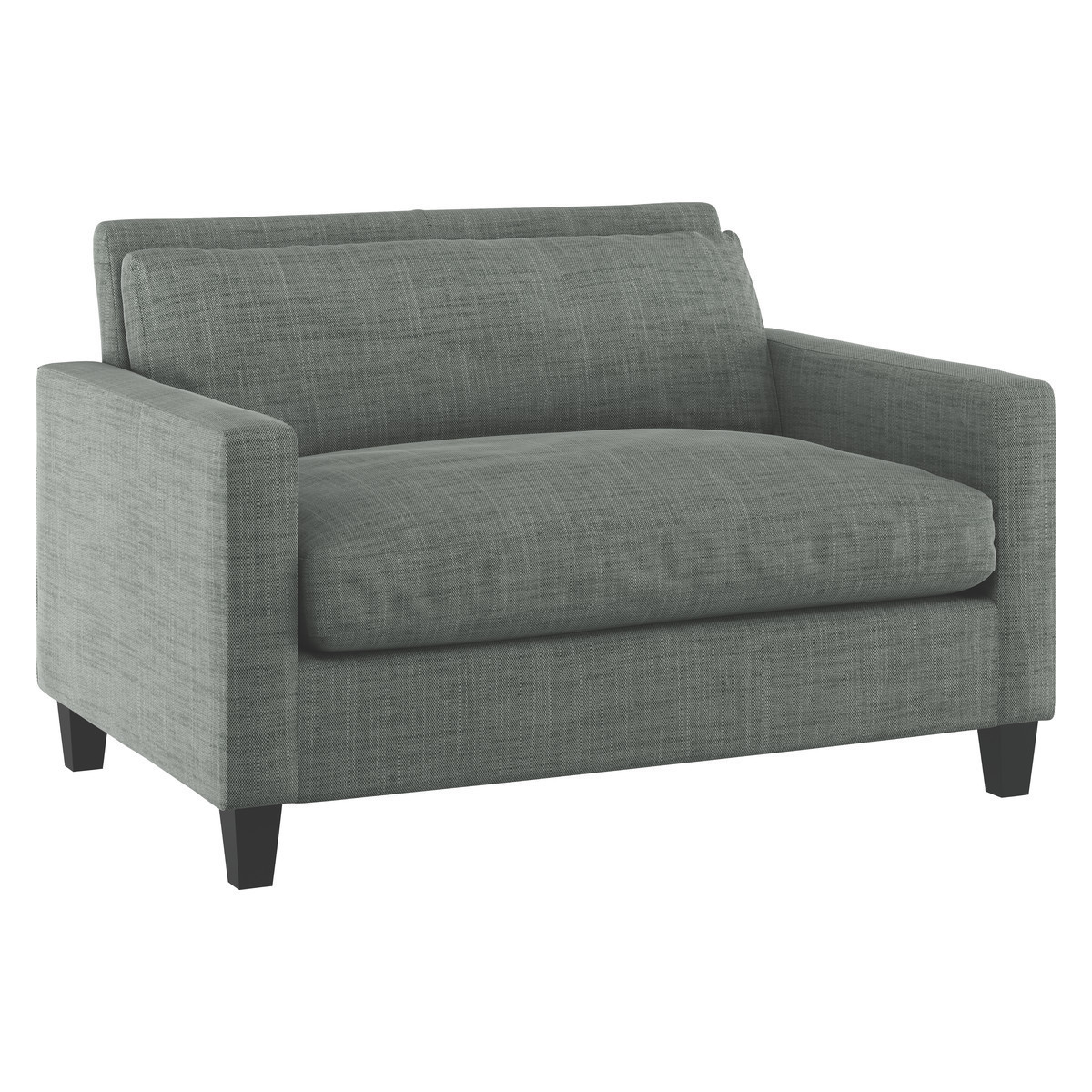 Chester Grey Italian Woven Compact Sofa, Dark Stained Feet, Grey – image 3