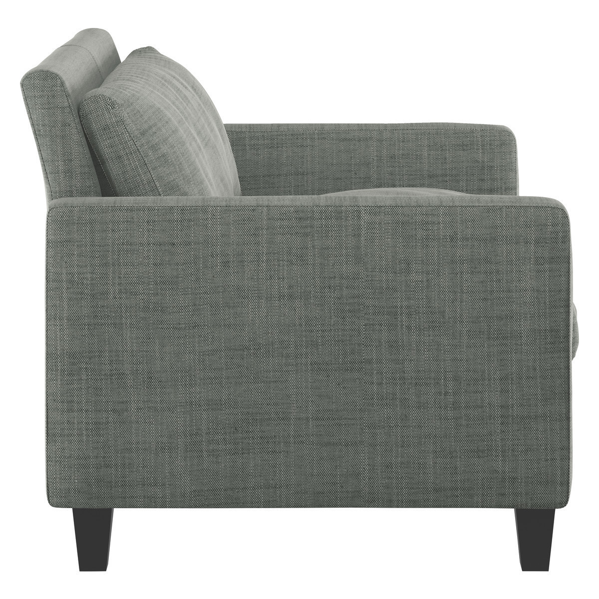 Chester Grey Italian Woven Compact Sofa, Dark Stained Feet, Grey – image 4