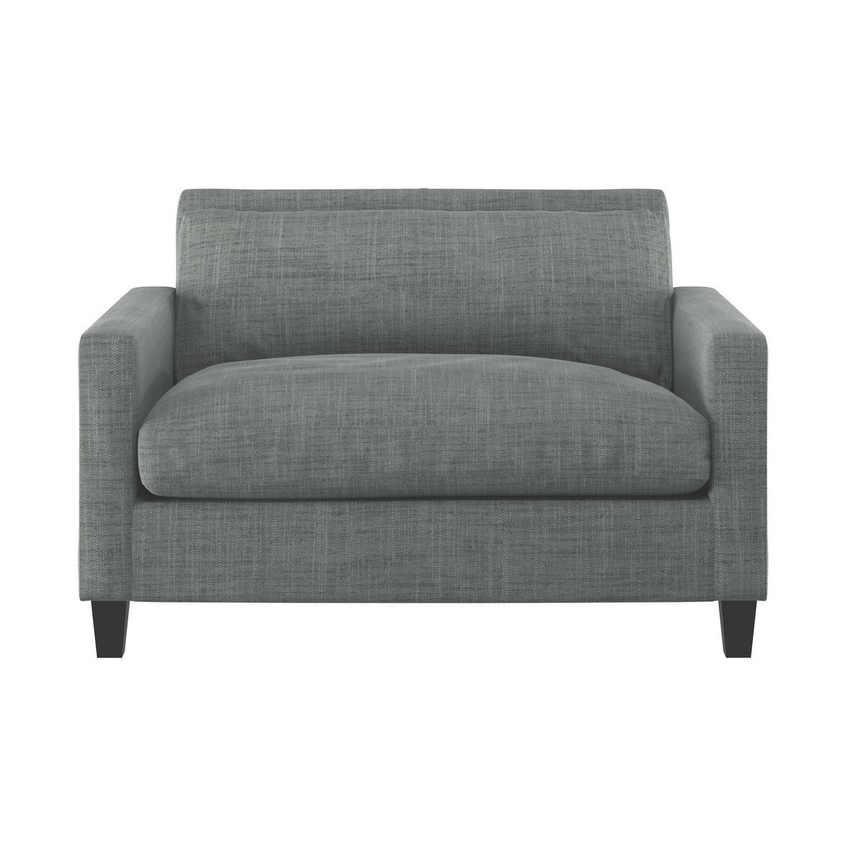 Chester Grey Italian Woven Compact Sofa, Dark Stained Feet, Grey – image 1