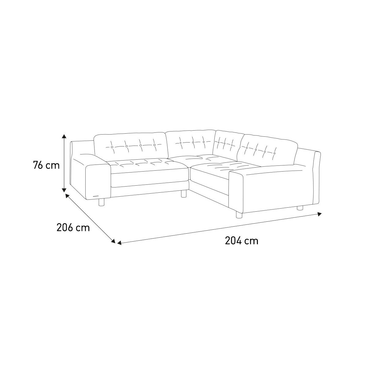 Hendricks Dark Blue Velvet FaBric Small Left-Hand Corner Sofa, Dark Blue – image 8