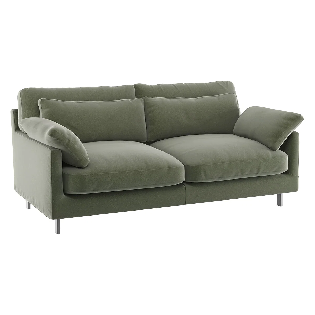 Cuscino Sage Green Velvet 2 Seater Sofa, Green Green – image 3