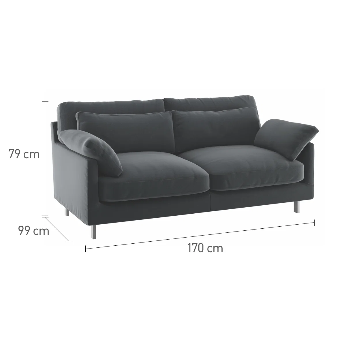 Cuscino Sage Green Velvet 2 Seater Sofa, Green Green – image 7