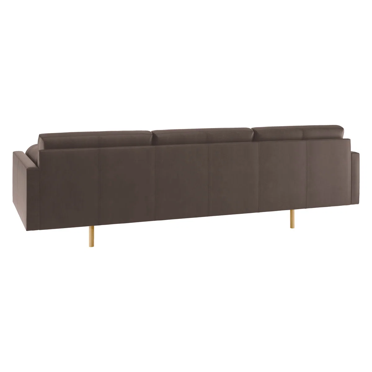 Spencer Chocolate Brown Luxury Leather 4 Seater Sofa, Oak Legs, Dark Brown – image 5
