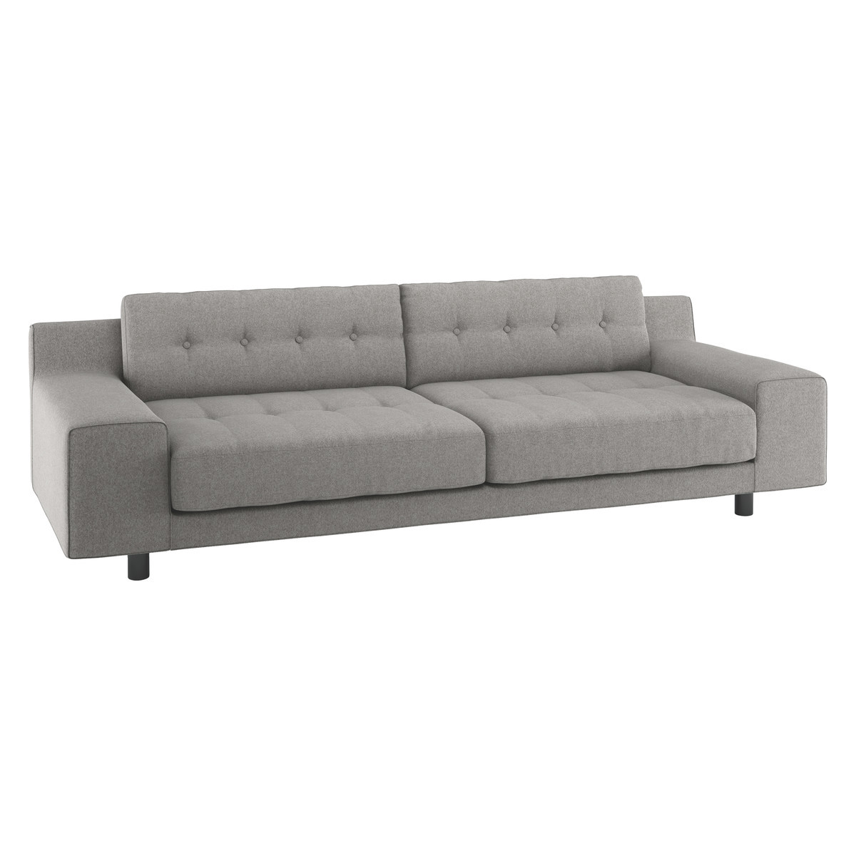 Hendricks Grey Wool 4 Seater Sofa, Grey – image 3