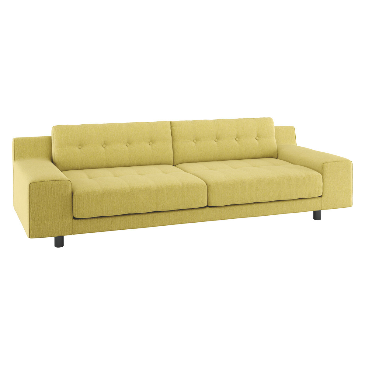 Hendricks Saffron Yellow FaBric 4 Seater Sofa, Saffron Yellow – image 3