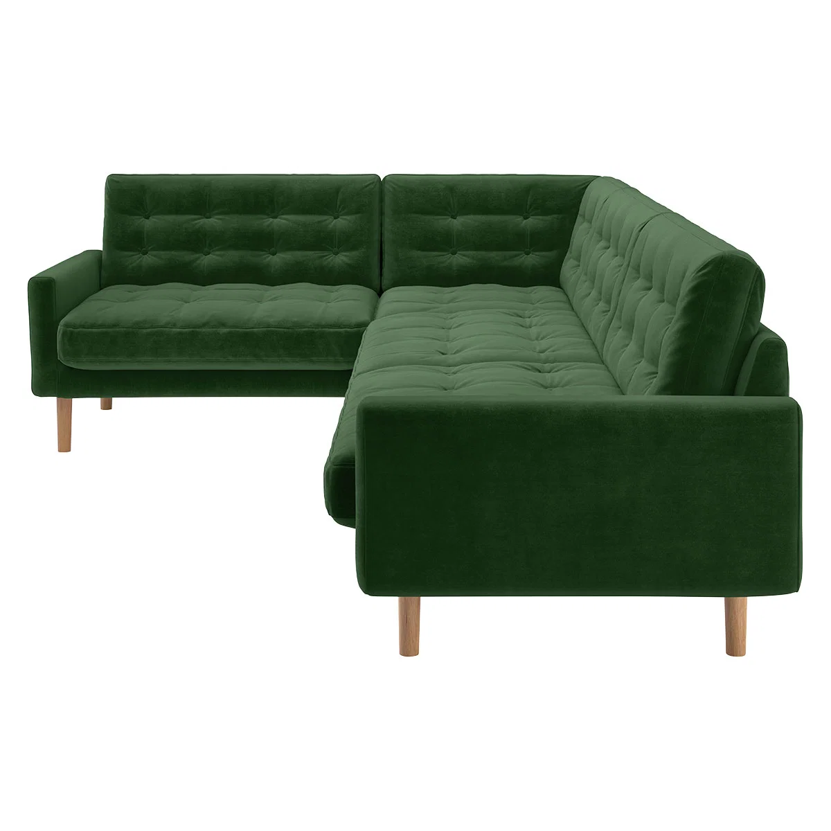 Fenner Moss Green Velvet Right-Hand 4 Seater Corner Sofa, Moss Green – image 4