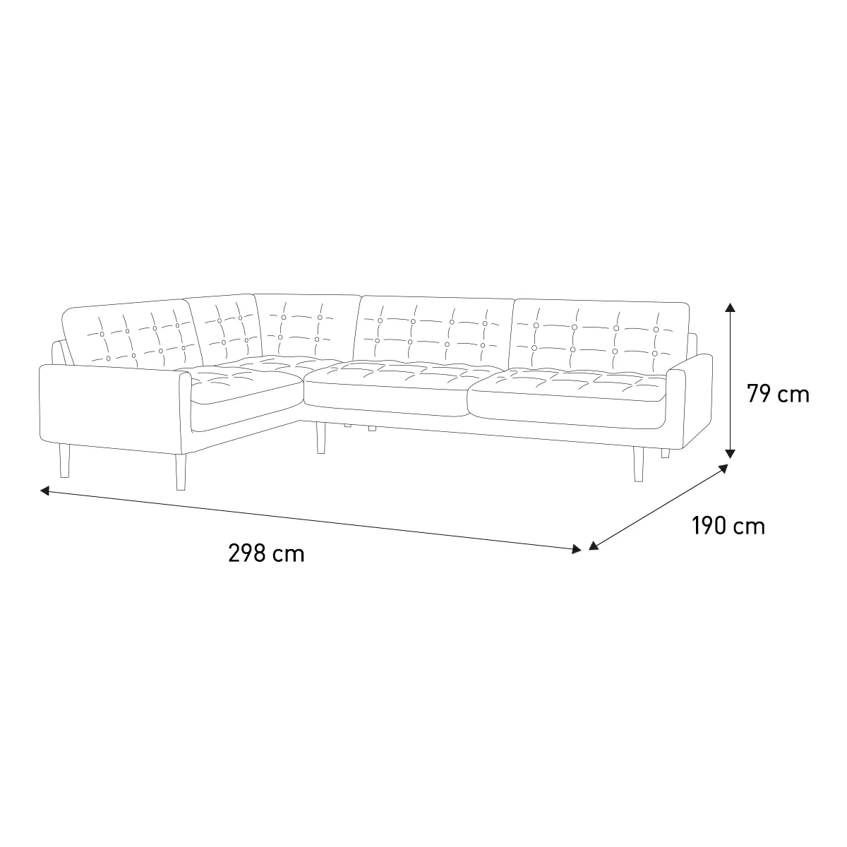 Fenner Moss Green Velvet Right-Hand 4 Seater Corner Sofa, Moss Green – image 7