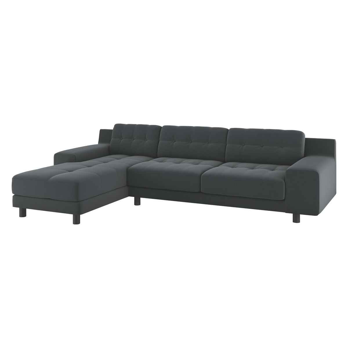 Hendricks Grey Velvet Left Arm Chaise Sofa, Grey – image 3