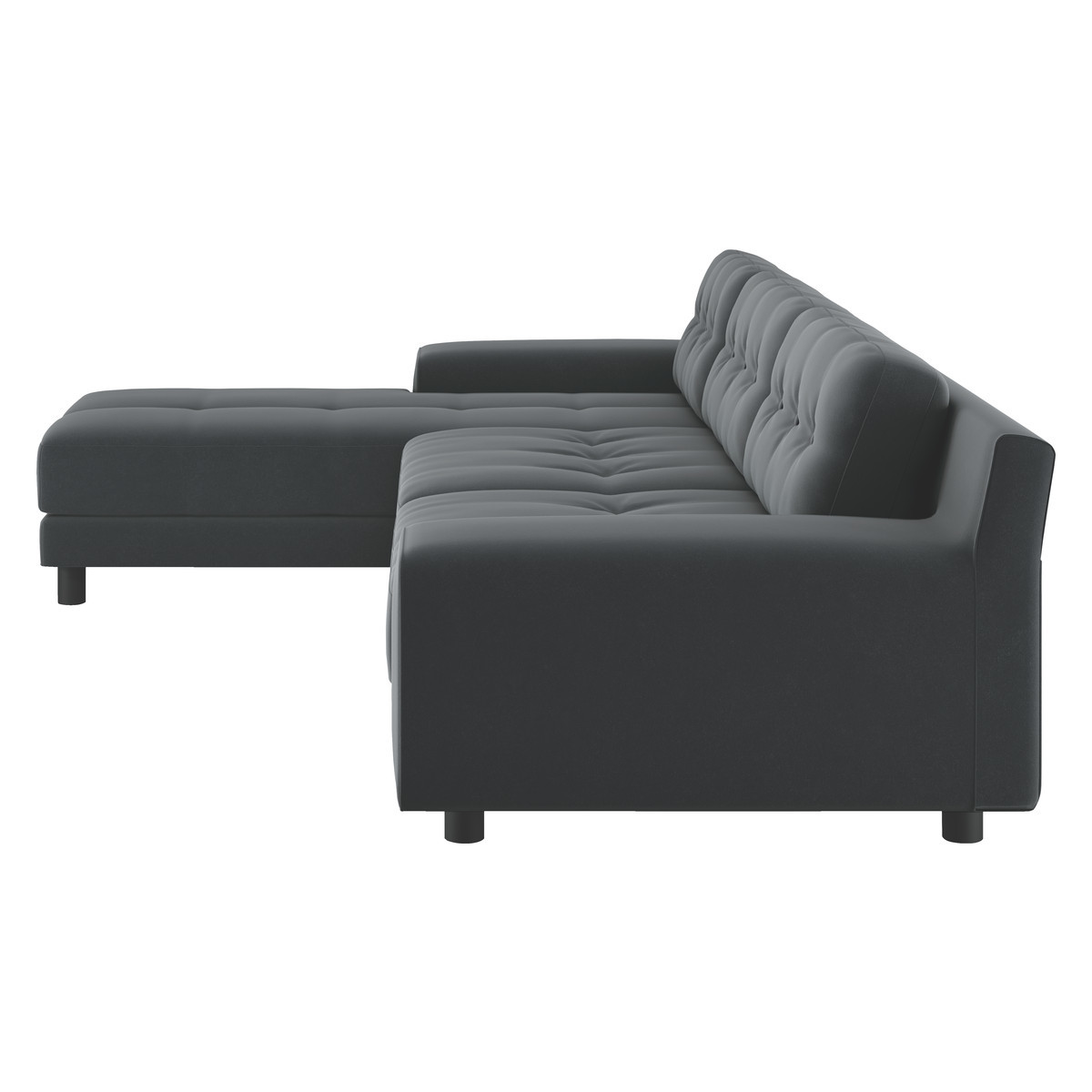Hendricks Grey Velvet Left Arm Chaise Sofa, Grey – image 4