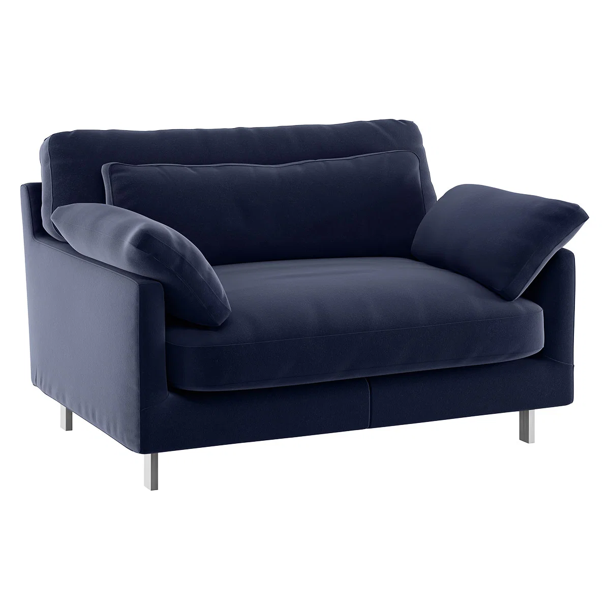 Cuscino Navy Blue Velvet Compact Sofa, Dark Blue – image 3
