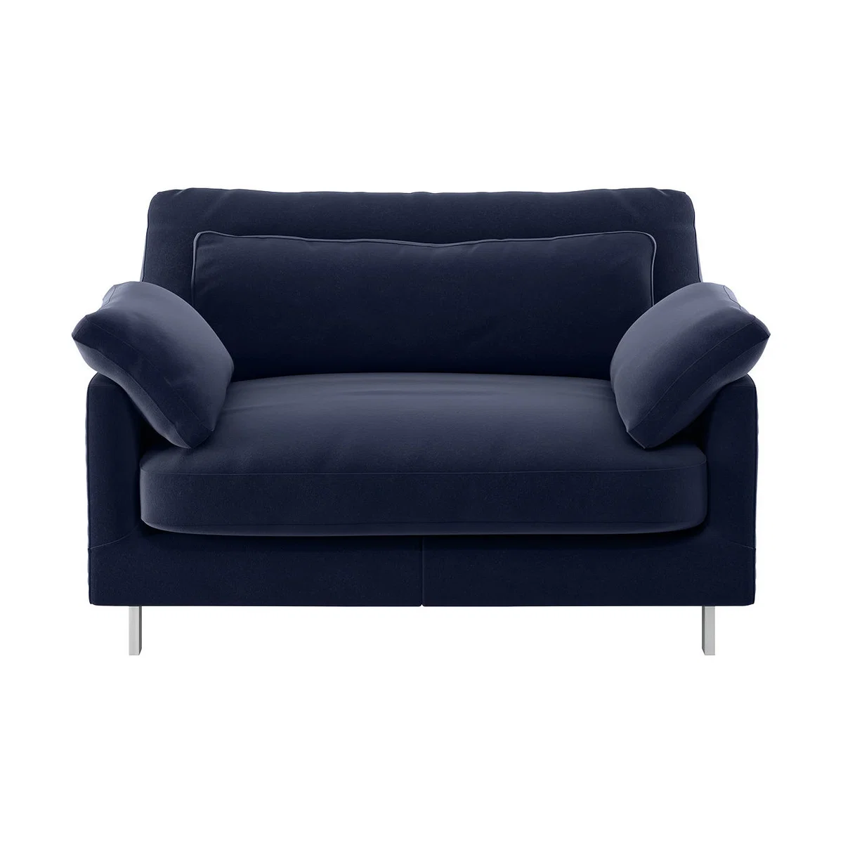 Cuscino Navy Blue Velvet Compact Sofa, Dark Blue – image 1