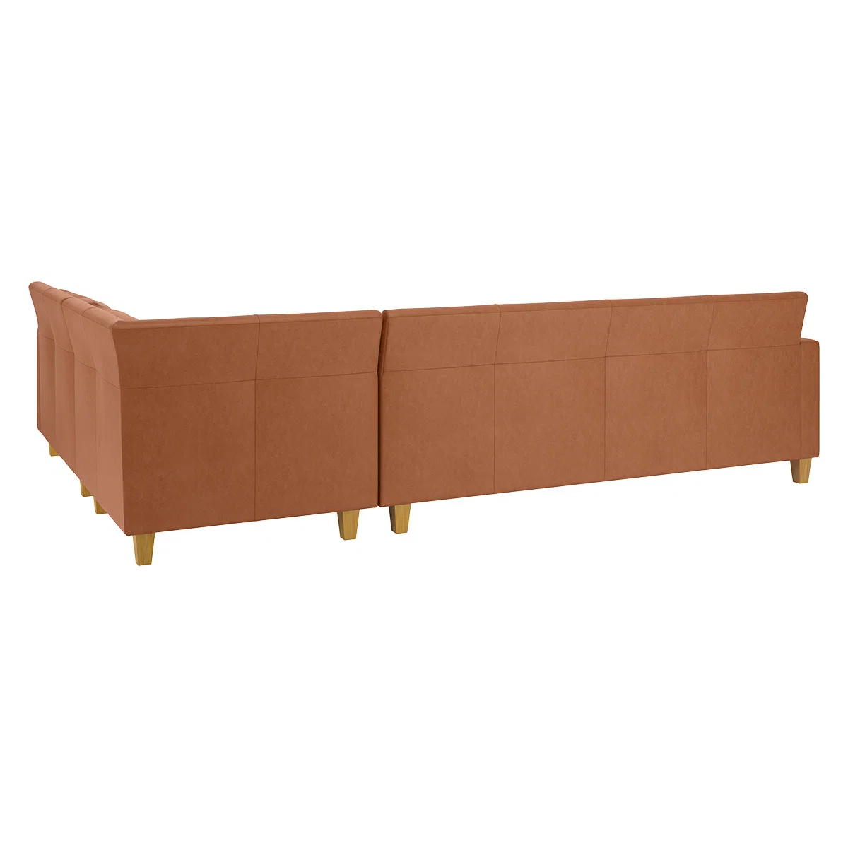 Chester Tan Luxury Leather Left-Arm Corner Sofa, Oak Feet, Tan – image 5