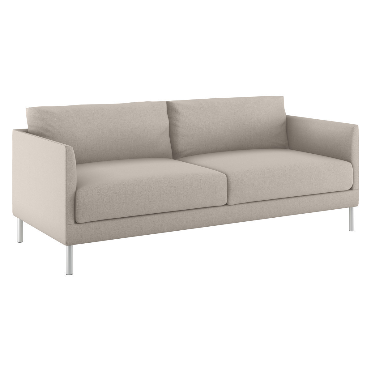 Hyde Natural Textured Woven FaBric 2 Seater Sofa, Metal Leg, Natural – image 3