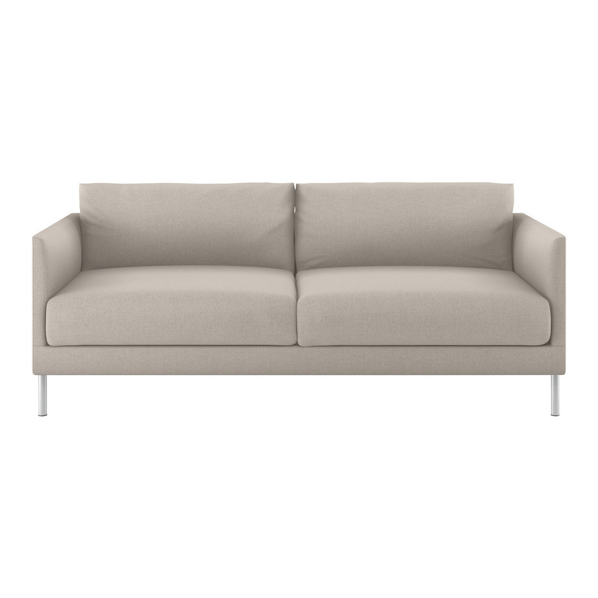 Hyde Natural Textured Woven FaBric 2 Seater Sofa, Metal Leg, Natural – image 1