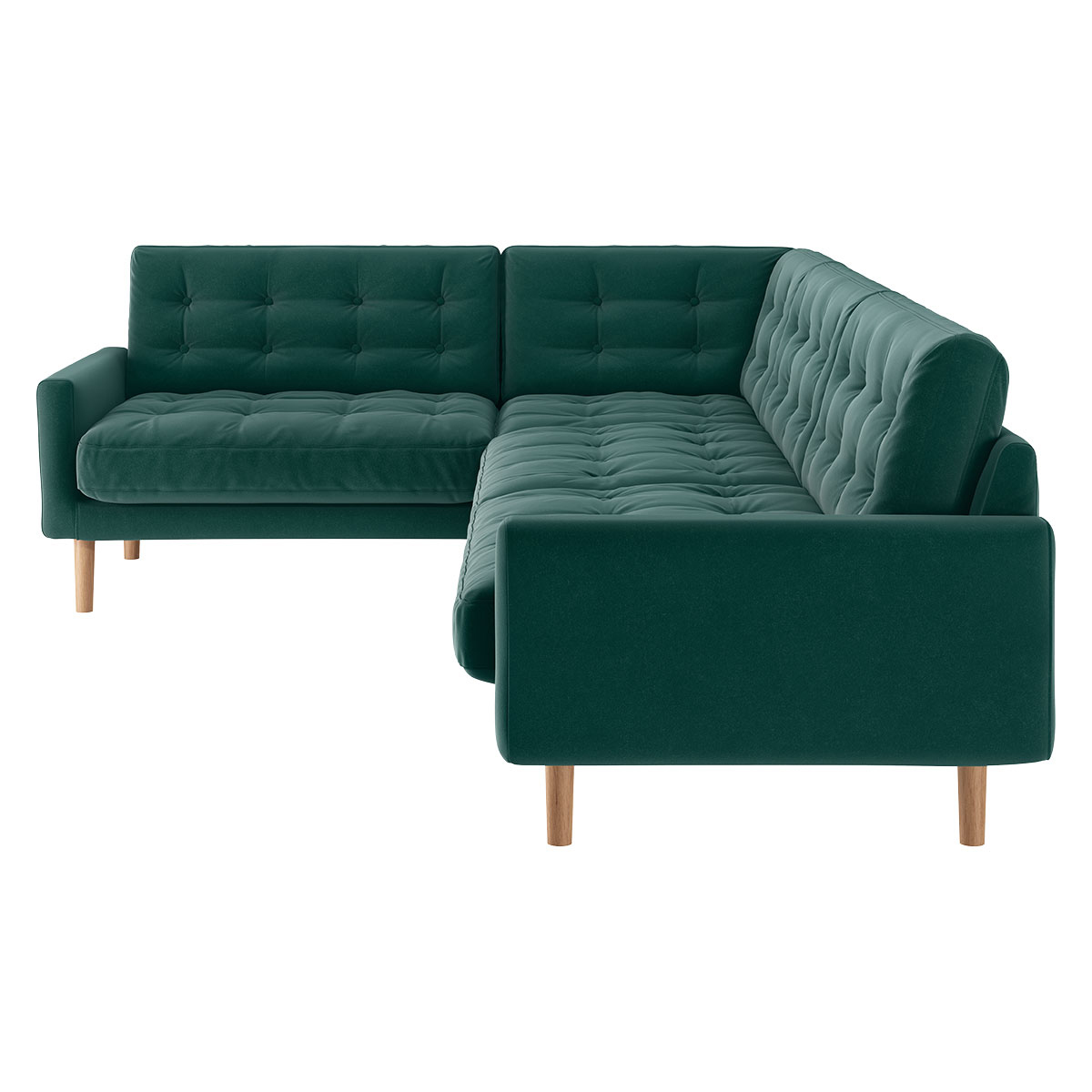 Fenner Emerald Green Velvet Right-Hand 4 Seater Corner Sofa, Green – image 3