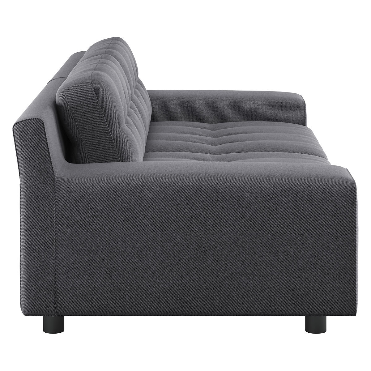 Hendricks Charcoal Grey FaBric 3 Seater Sofa, Charcoal – image 4