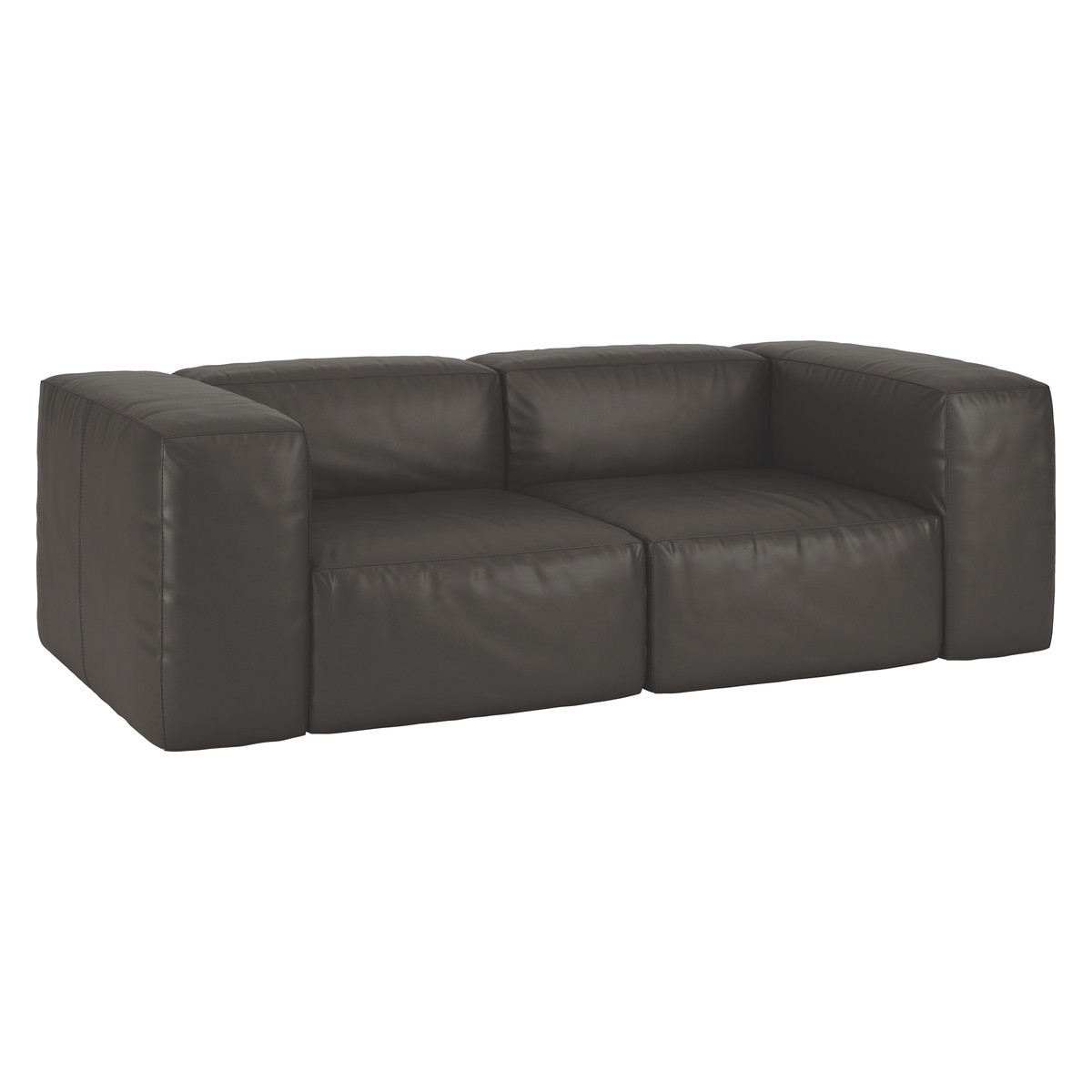 Opollo Brown Leather 3 Seater Sofa, Brown – image 3