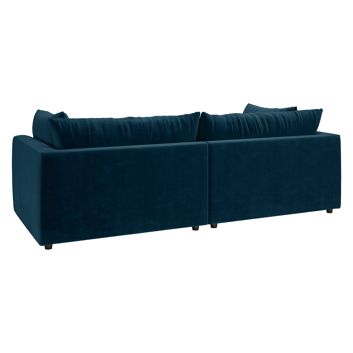 Clemence Ink Blue Velvet 4 Seat Sofa, Blue – image 5