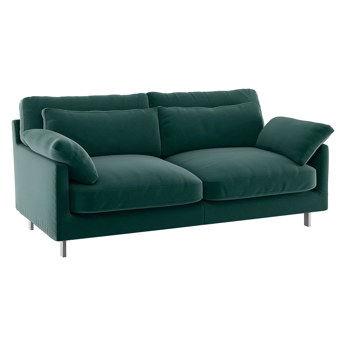 Cuscino Emerald Green Velvet 2 Seater Sofa, Green – image 3