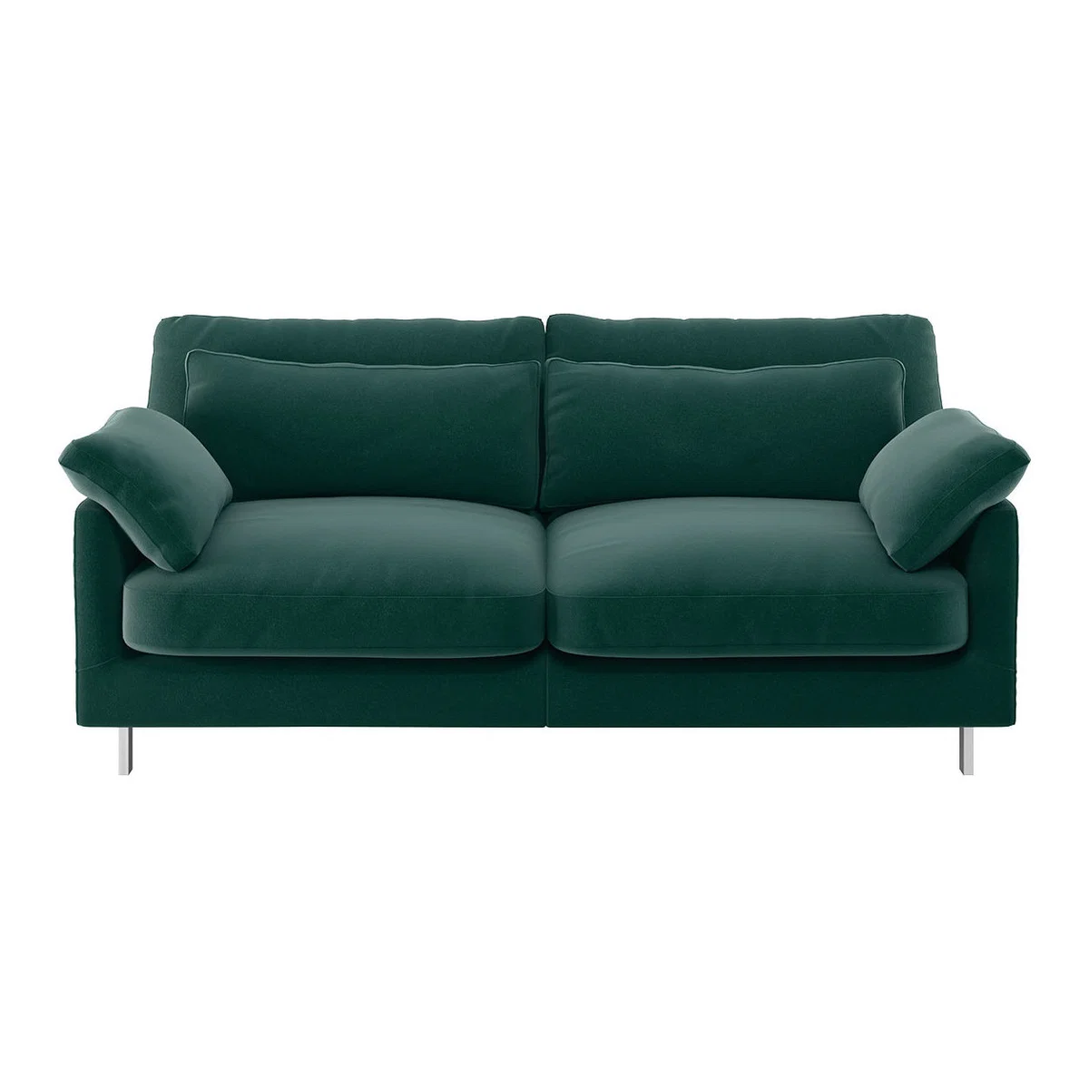 Cuscino Emerald Green Velvet 2 Seater Sofa, Green – image 1