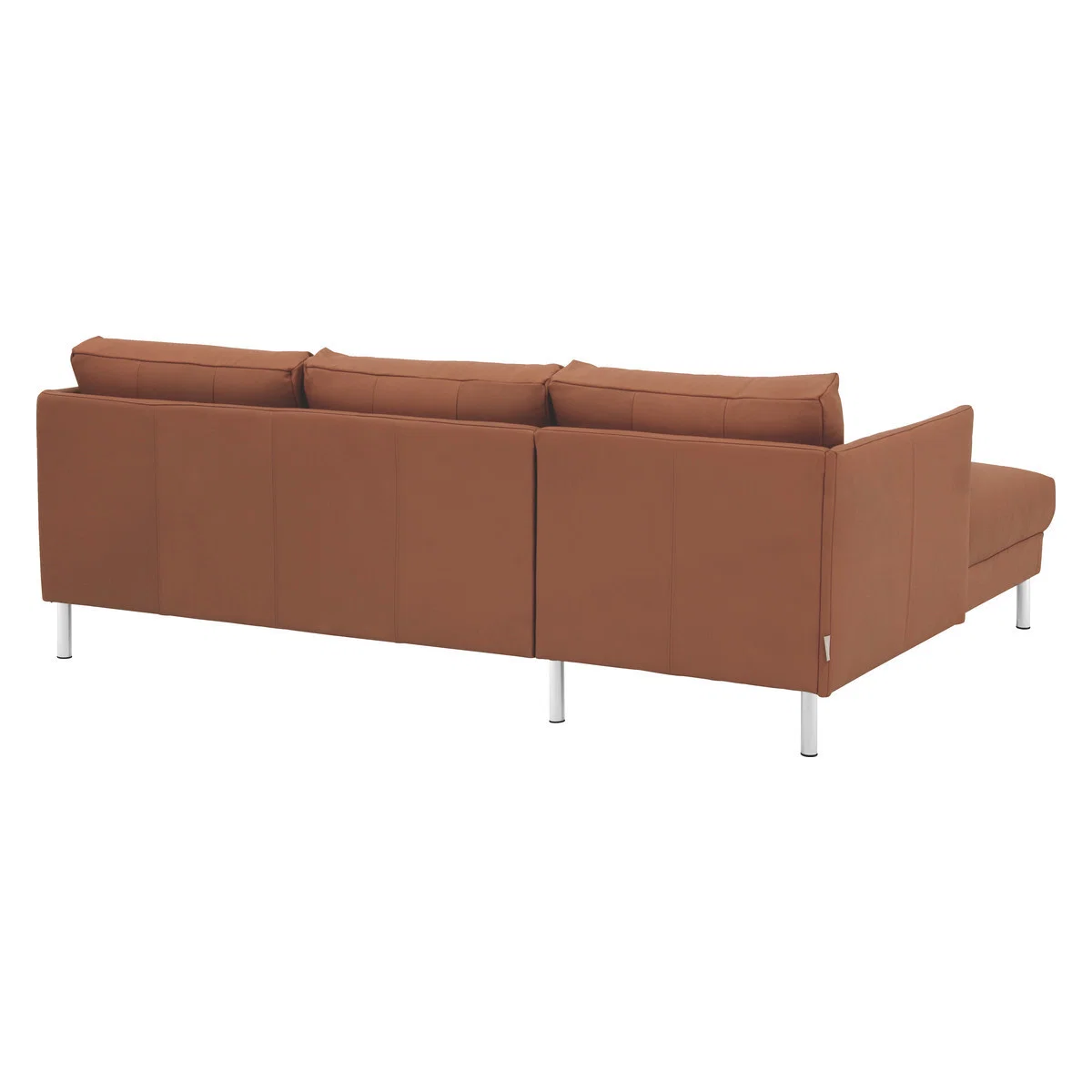 Hyde Tan Premium Leather Left-Arm Chaise Sofa, Metal Leg, Tan – image 5