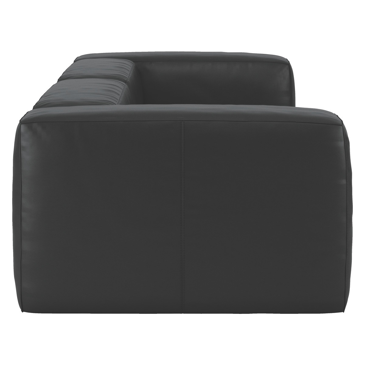 Opollo Black Leather 4 Seater Sofa, Black – image 4