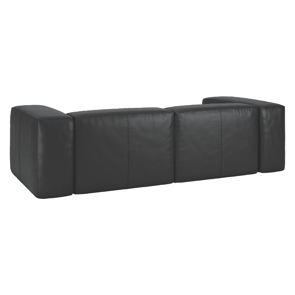 Opollo Black Leather 4 Seater Sofa, Black – image 5