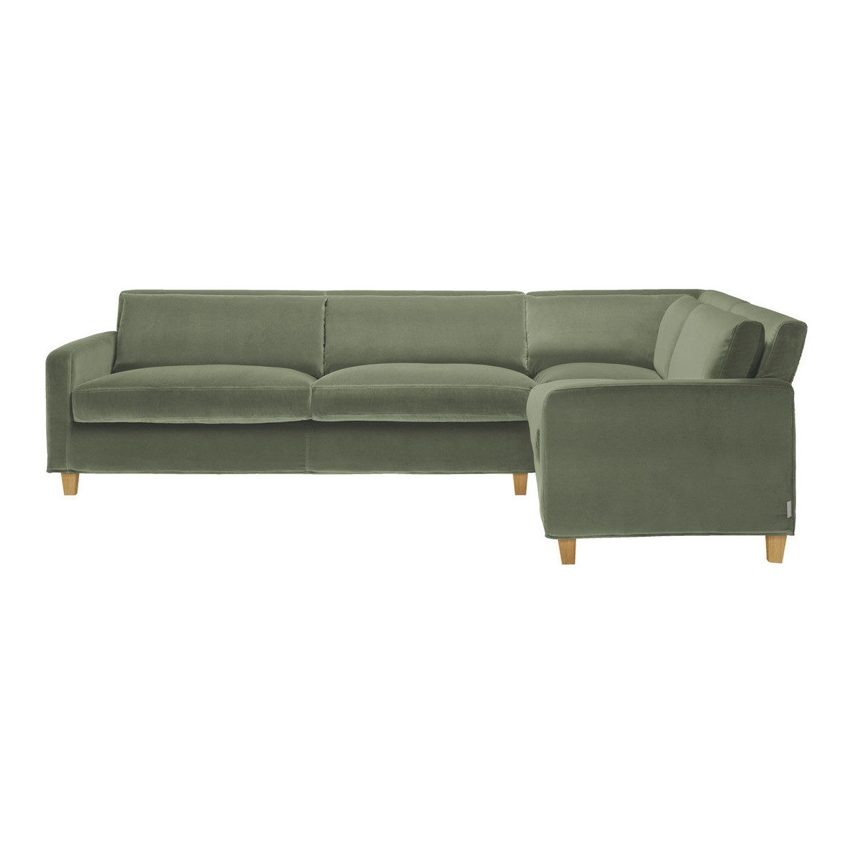 Chester Sage Green Velvet Left-Arm Corner Sofa, Green Green – image 1