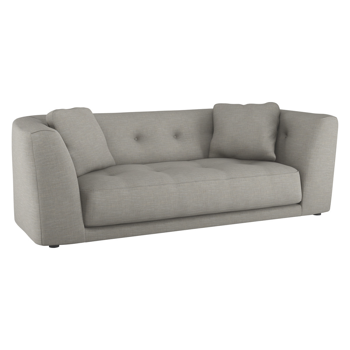 Forde Light Grey Textured FaBric 4 Seat Sofa, Grey – image 2