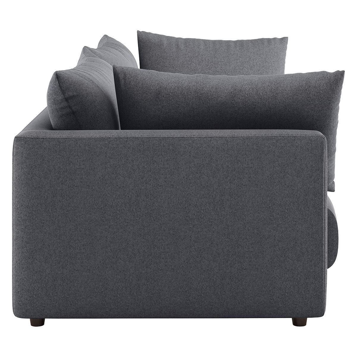 Clemence Charcoal Grey Wool 4 Seat Sofa, Charcoal – image 3